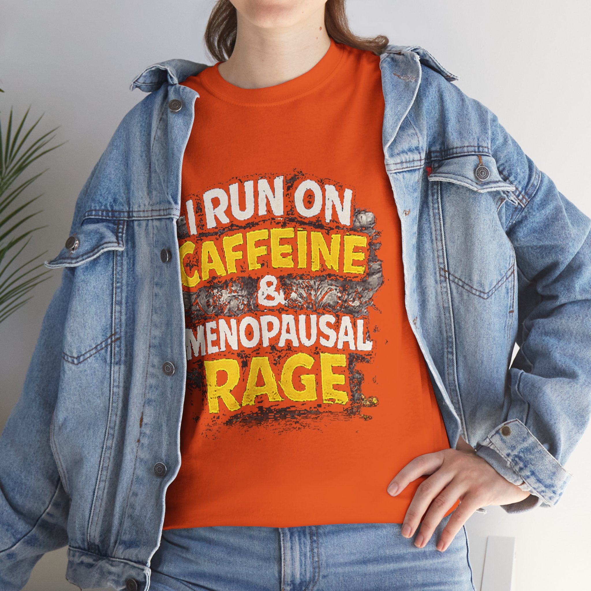 Menopause Tee — “I Run on Caffeine & Menopausal Rage” Funny Graphic T-Shirt