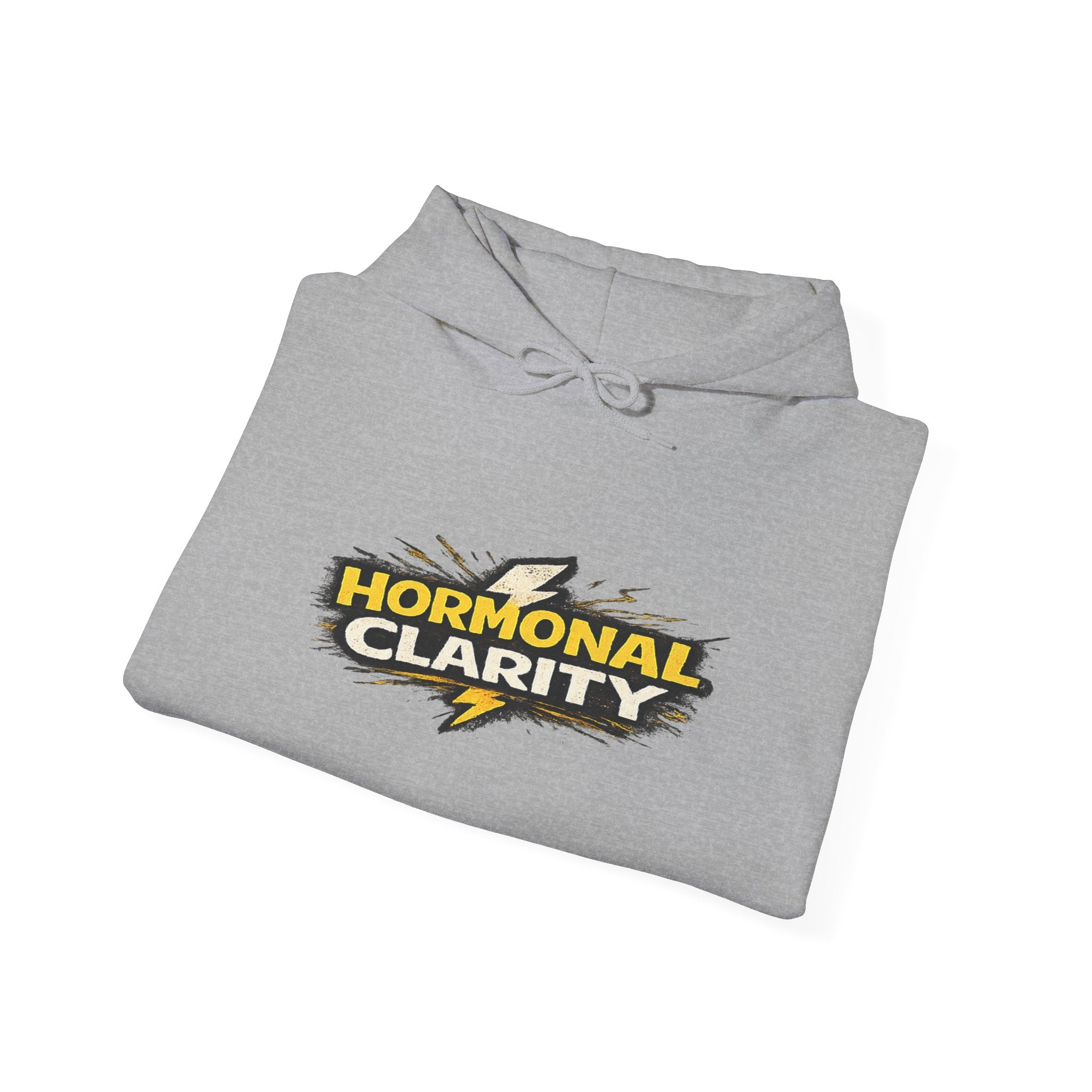 Hormonal Clarity Hoodie — Bold Lightning Graphic Women's Health Awareness Sweatshirt