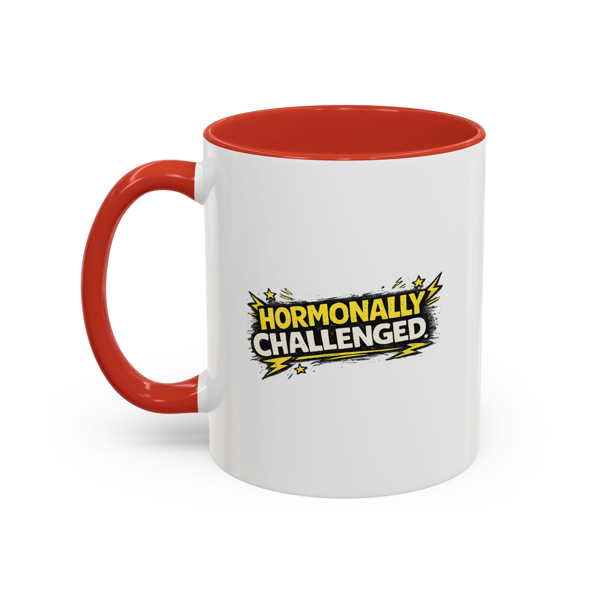 "Hormonally challenged" Coffee Mug  Accent Ceramic Mug (11oz)