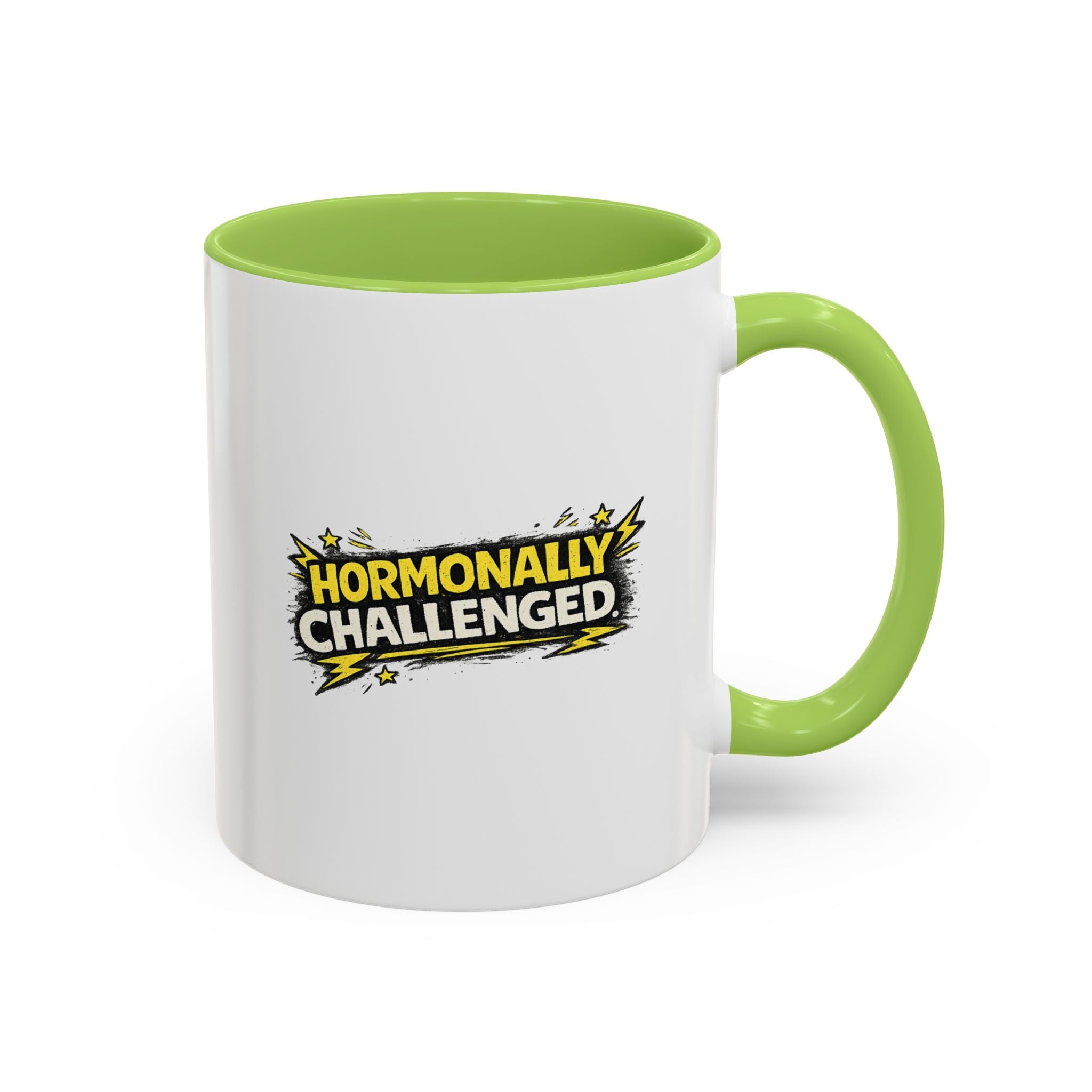 "Hormonally challenged" Coffee Mug  Accent Ceramic Mug (11oz)