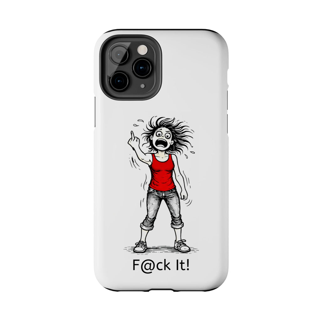 Phone Case — "F@ck It!" Menopausal Angst Cartoon Protective Cover