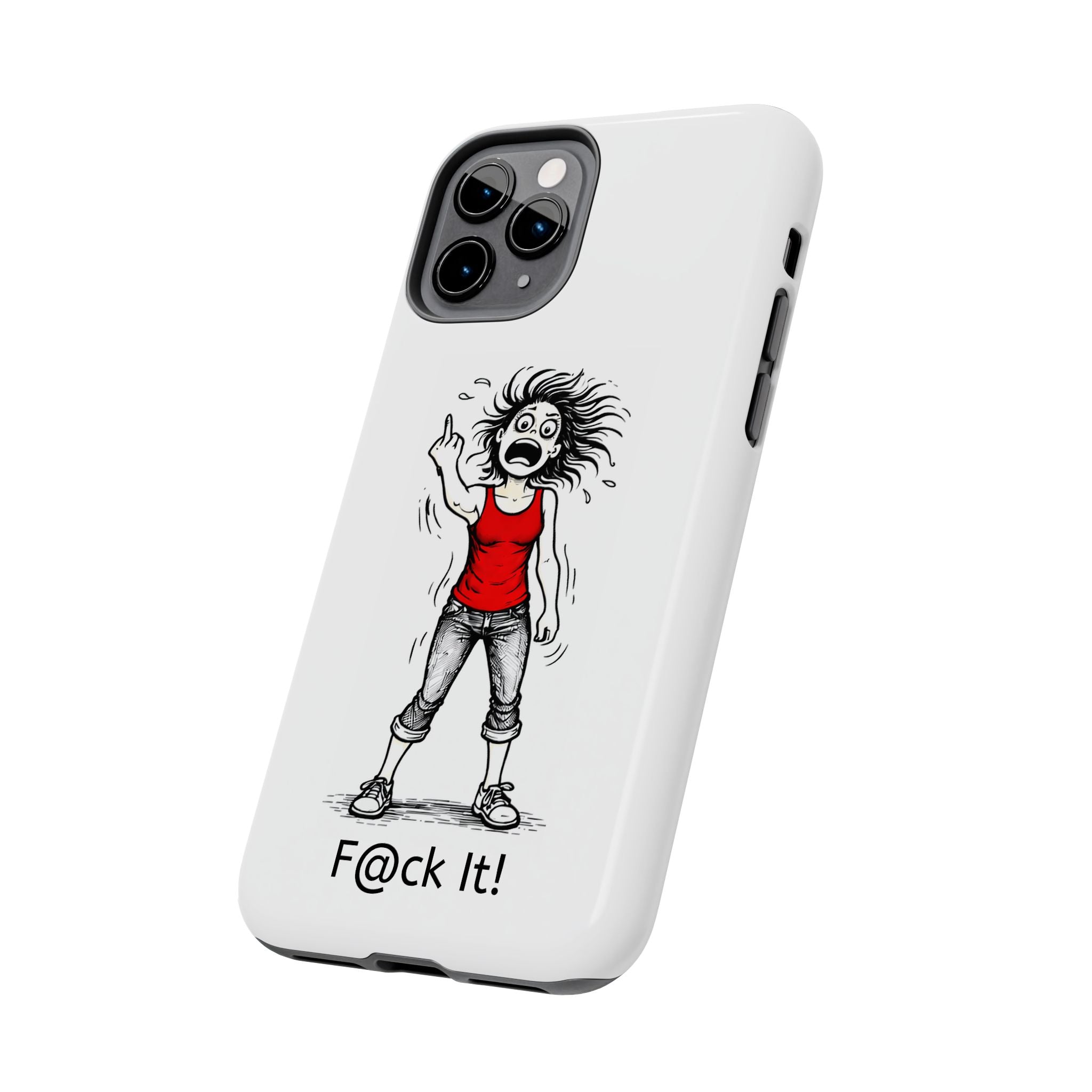Phone Case — "F@ck It!" Menopausal Angst Cartoon Protective Cover