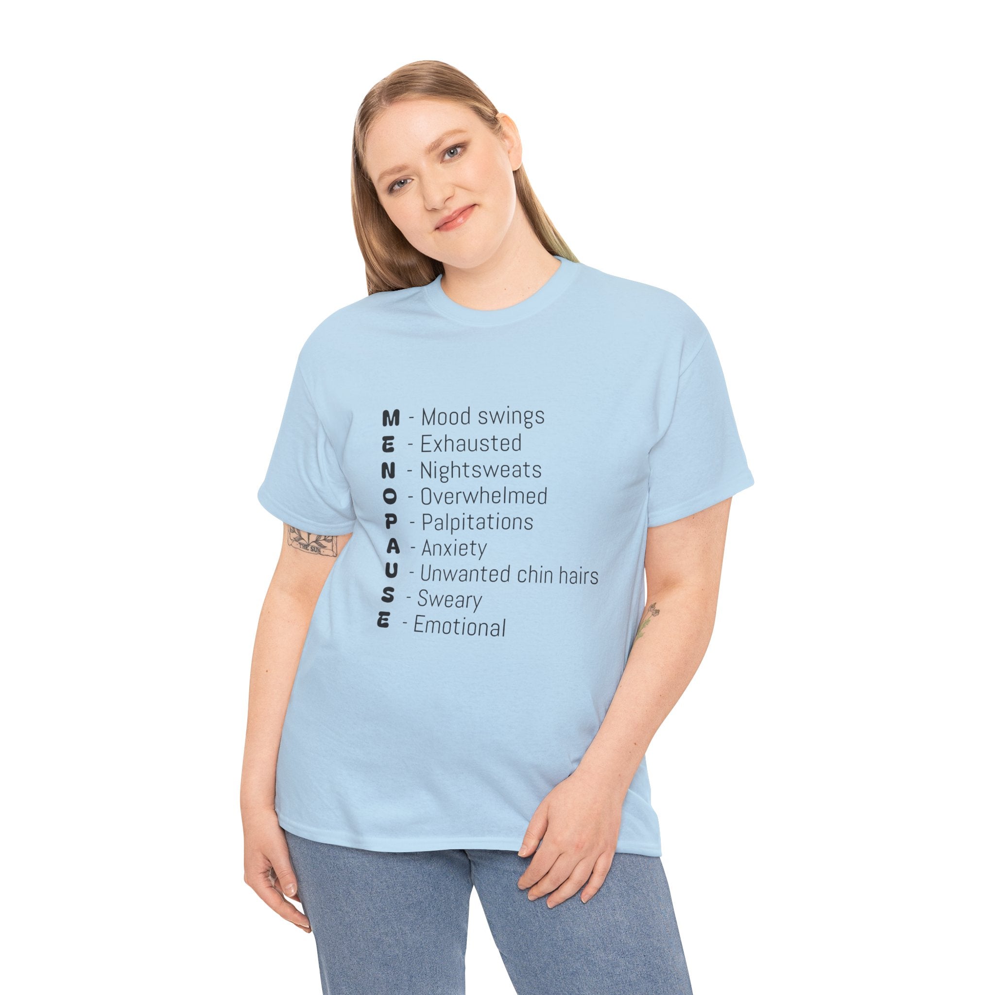 Menopause Symptoms List T-Shirt — Menopause Awareness Tee
