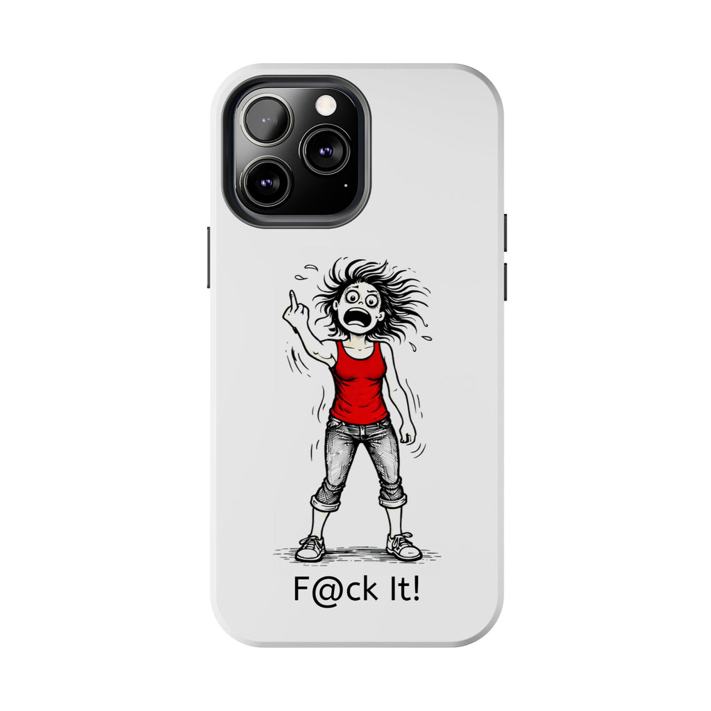Phone Case — "F@ck It!" Menopausal Angst Cartoon Protective Cover