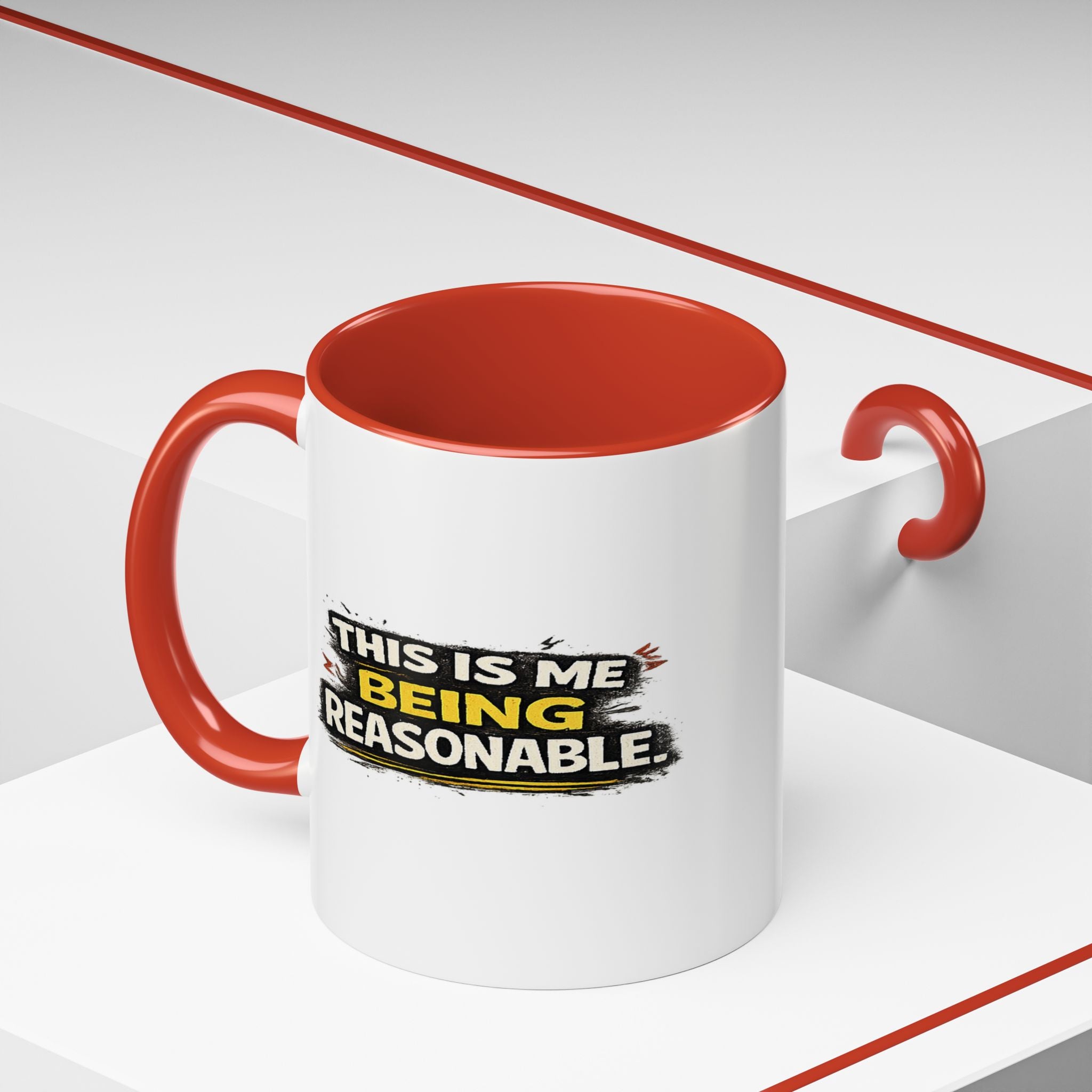 "This is me being reasonable" Coffee Mug  Accent Ceramic Mug (11oz)