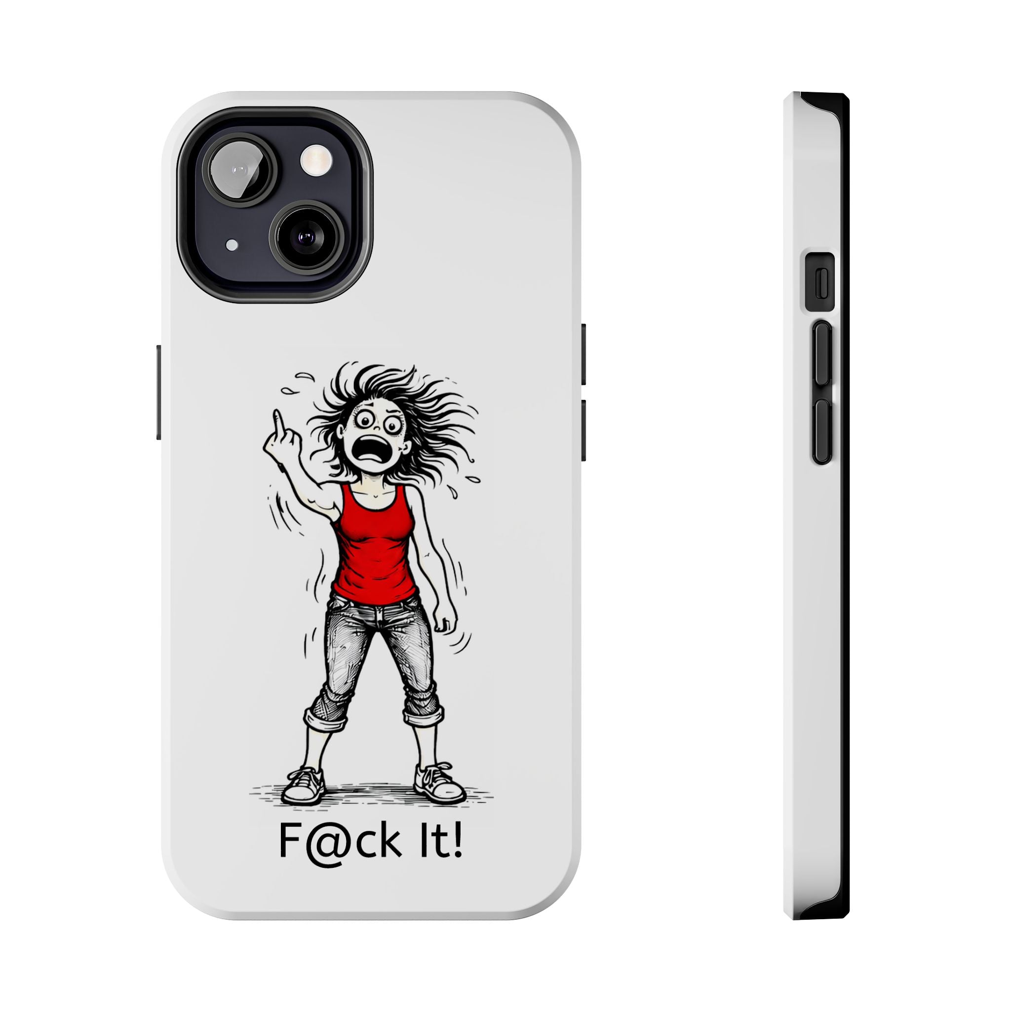 Phone Case — "F@ck It!" Menopausal Angst Cartoon Protective Cover
