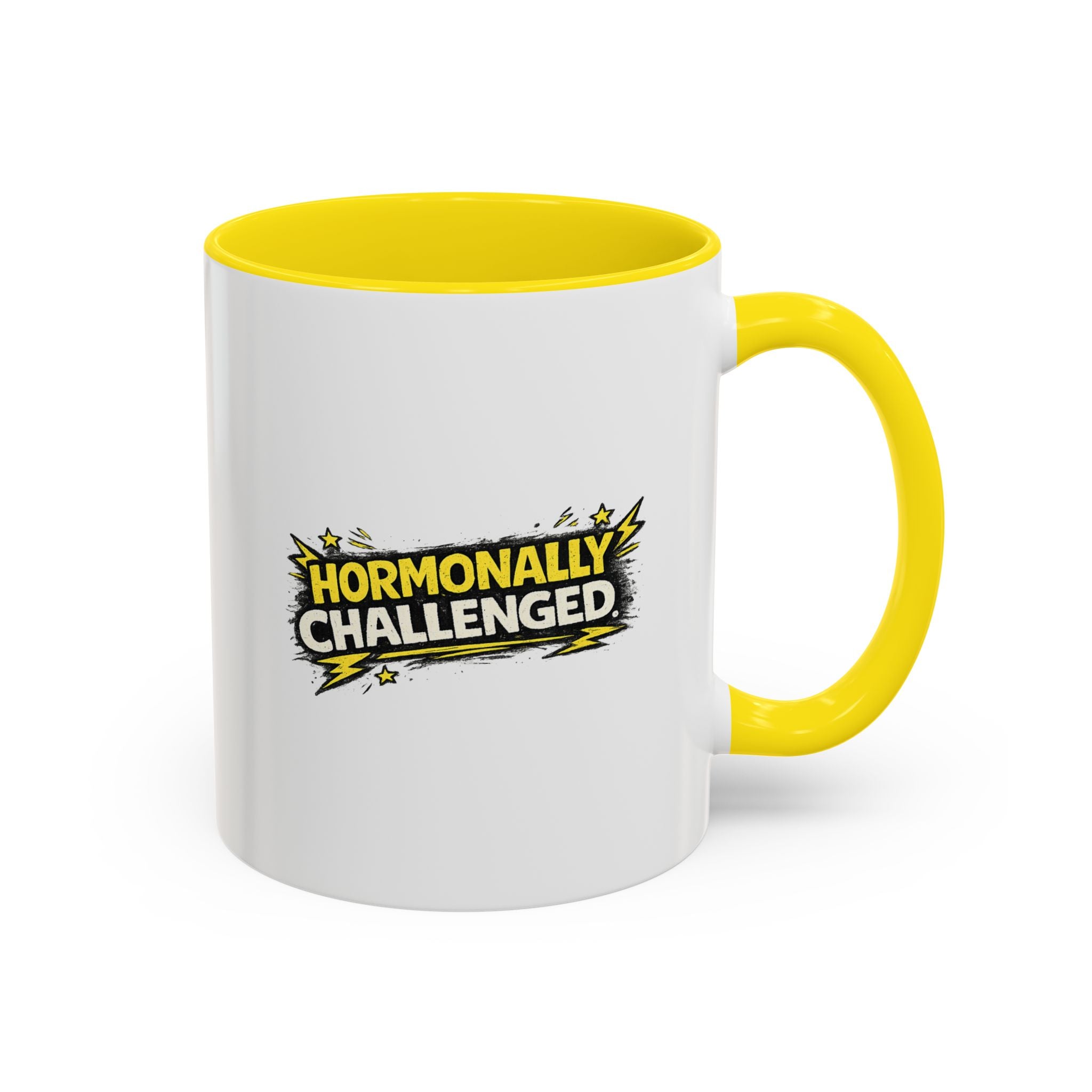 "Hormonally challenged" Coffee Mug  Accent Ceramic Mug (11oz)