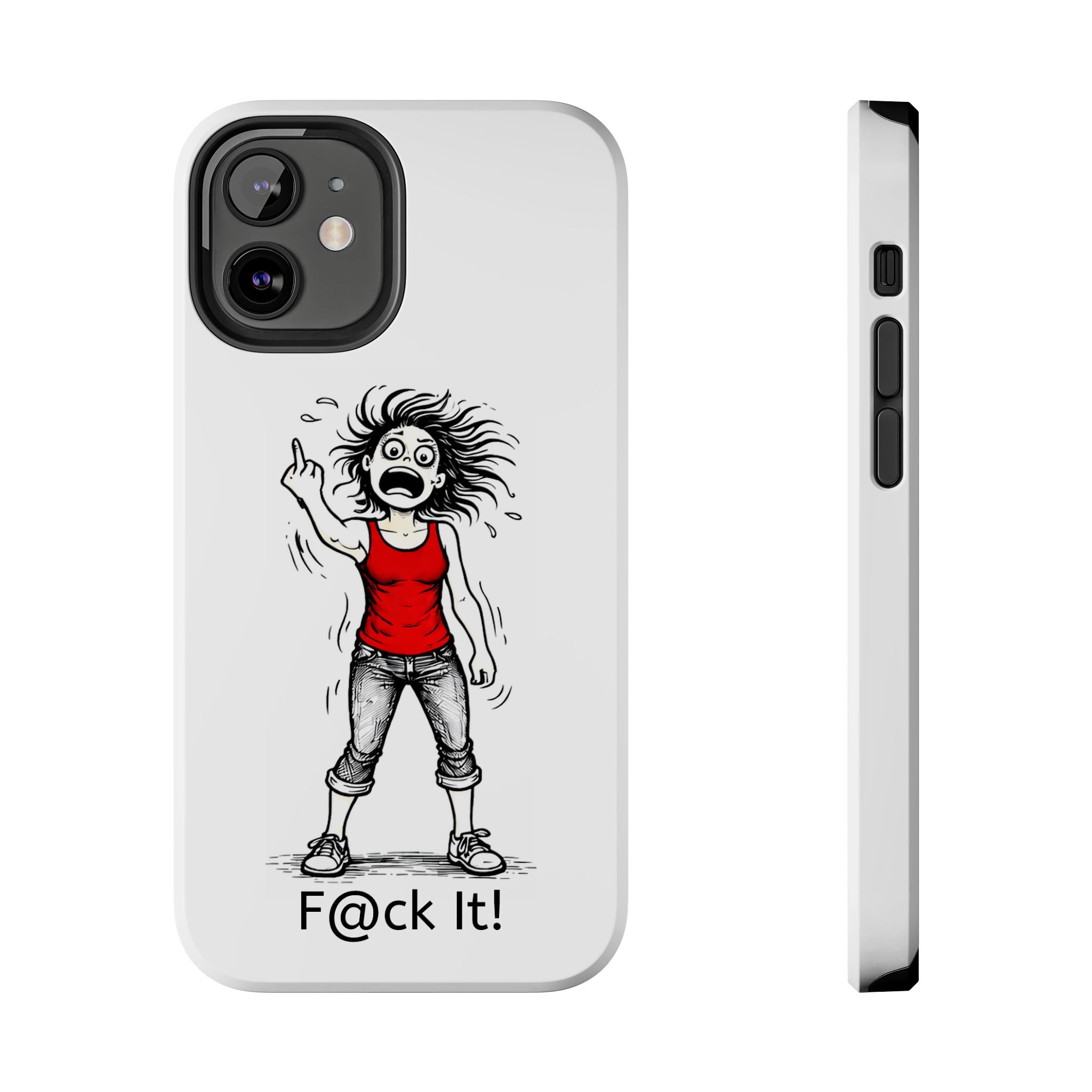 Phone Case — "F@ck It!" Menopausal Angst Cartoon Protective Cover