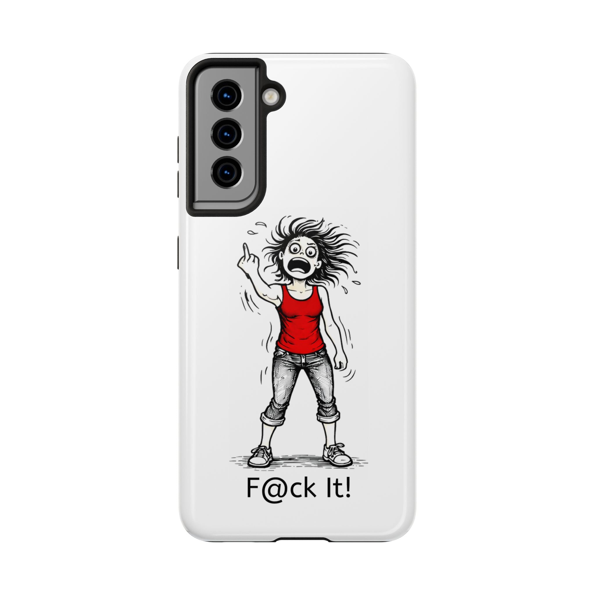 Phone Case — "F@ck It!" Menopausal Angst Cartoon Protective Cover