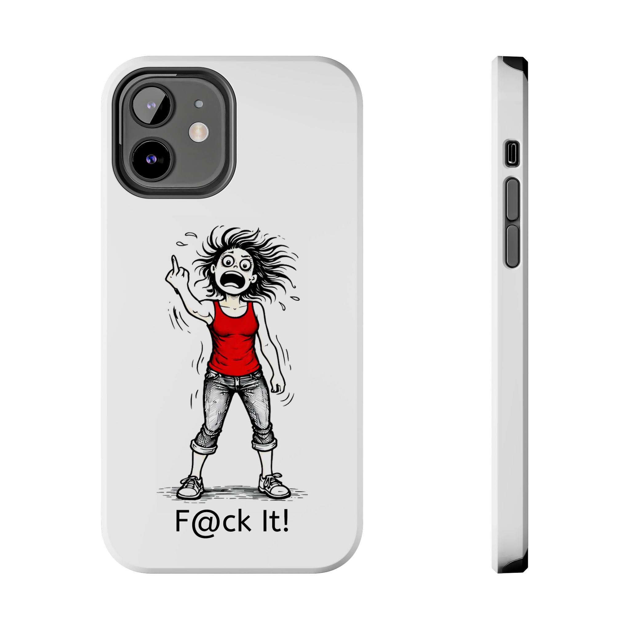 Phone Case — "F@ck It!" Menopausal Angst Cartoon Protective Cover