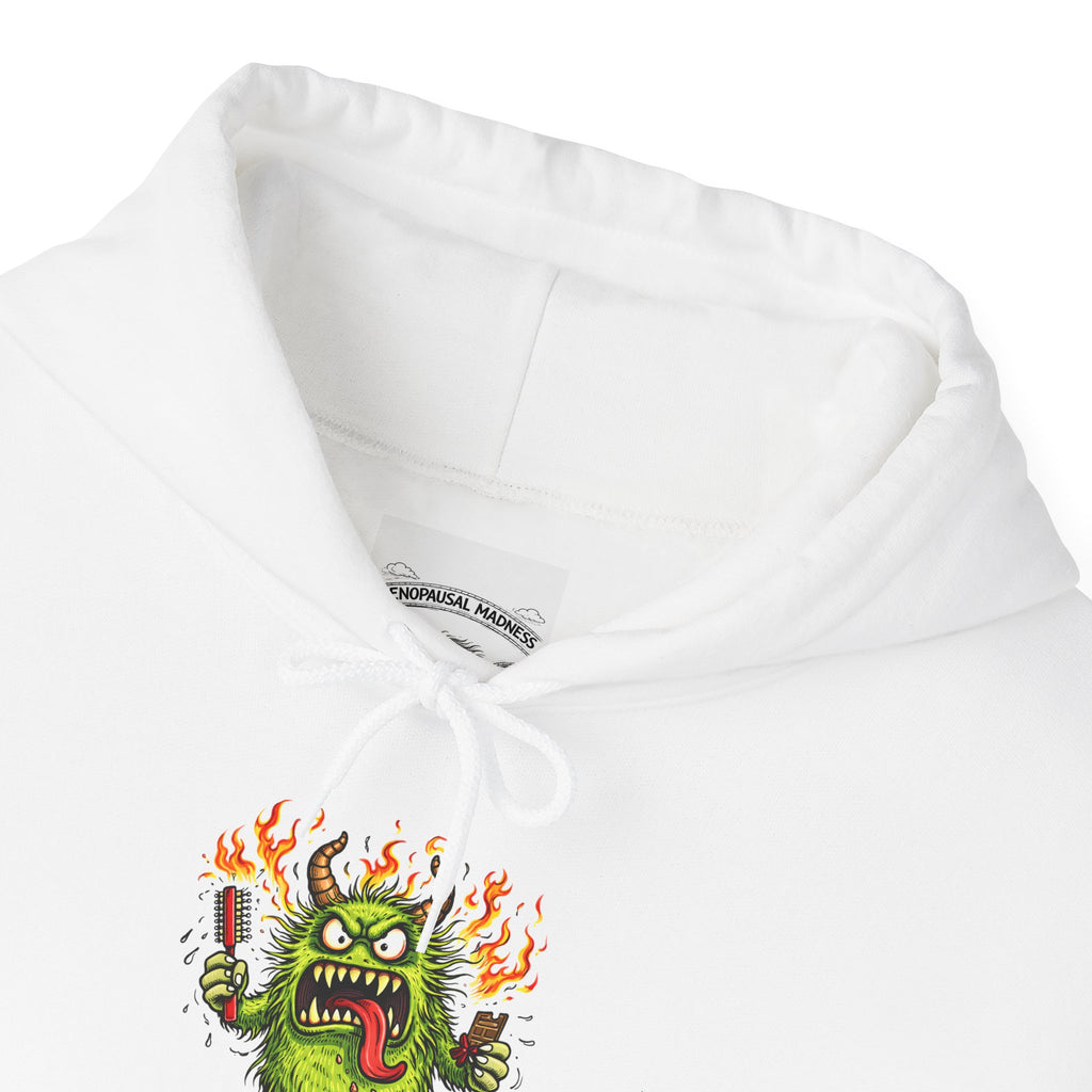 Hoodie - Meno Monster 'I Need a Snack and a Nap' Funny Monster Hoodie (Back: 'Not a Drama Queen, Just Menopausal')