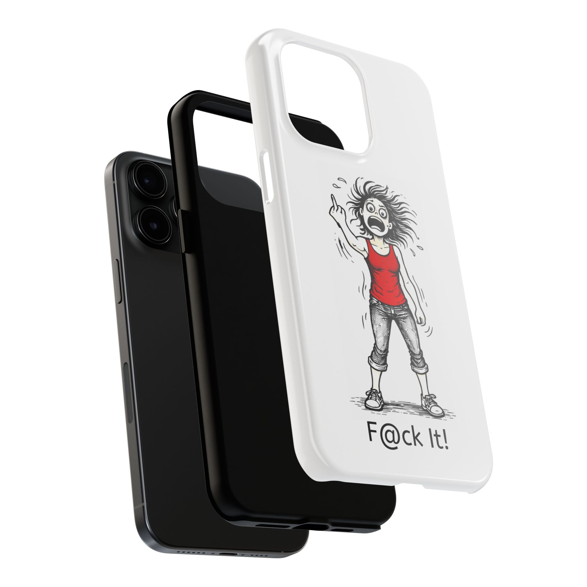 Phone Case — "F@ck It!" Menopausal Angst Cartoon Protective Cover