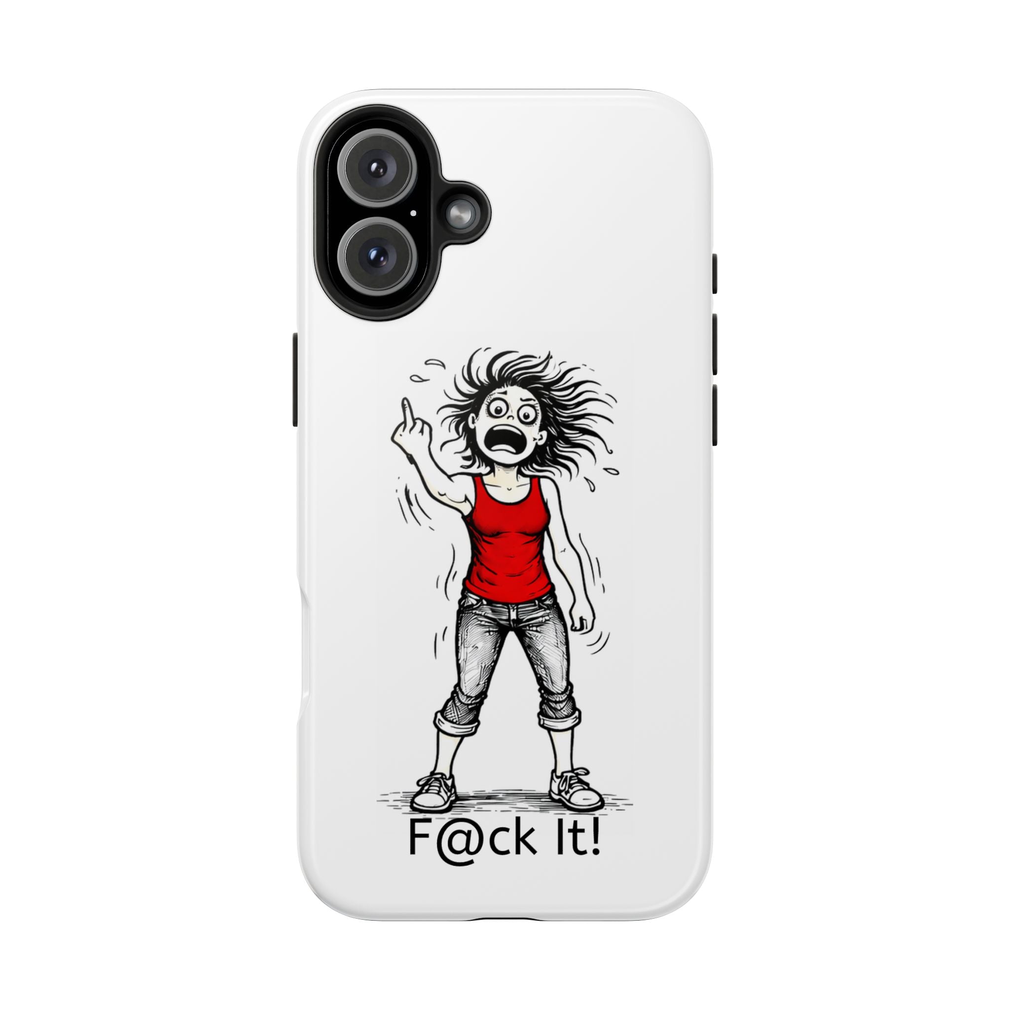 Phone Case — "F@ck It!" Menopausal Angst Cartoon Protective Cover
