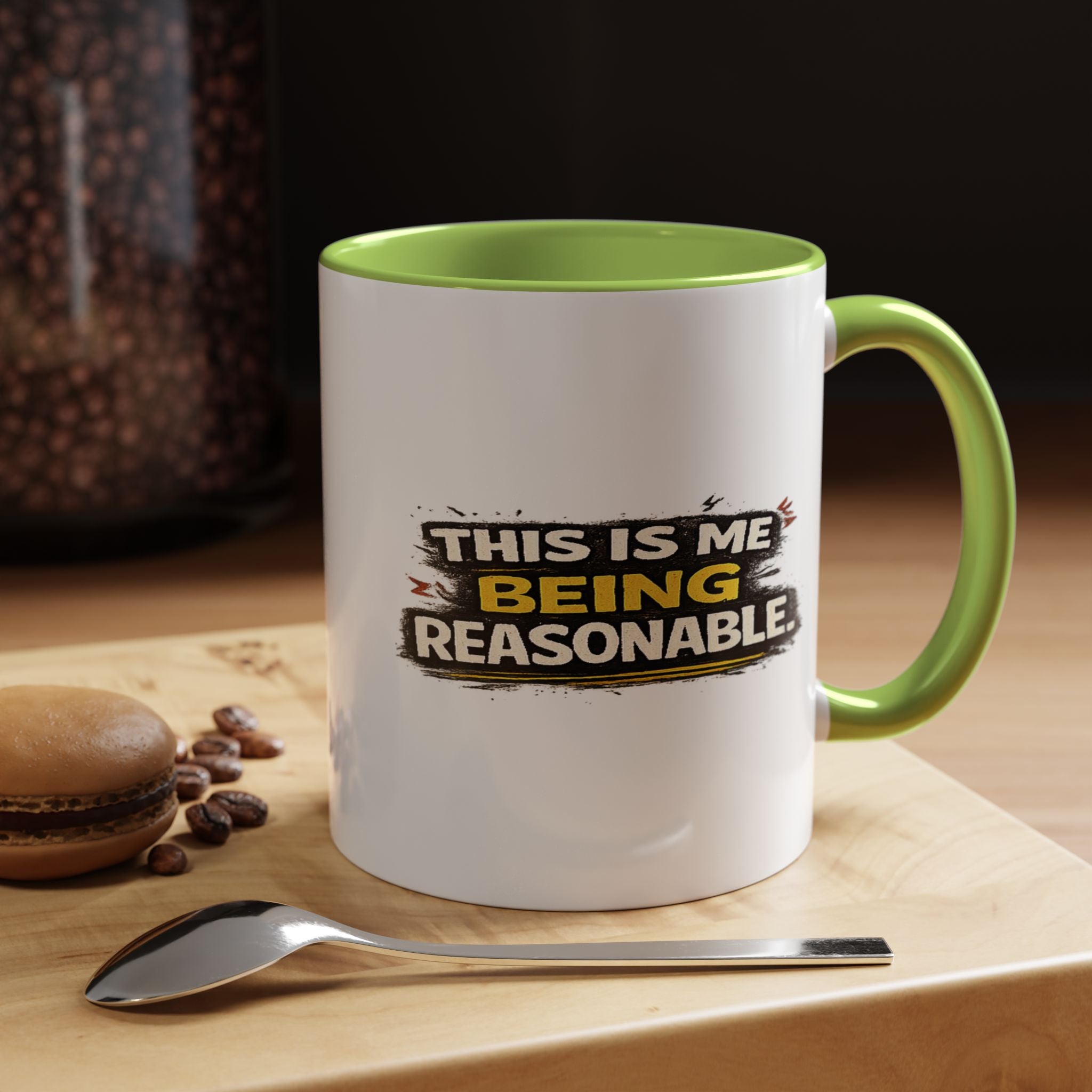 "This is me being reasonable" Coffee Mug  Accent Ceramic Mug (11oz)