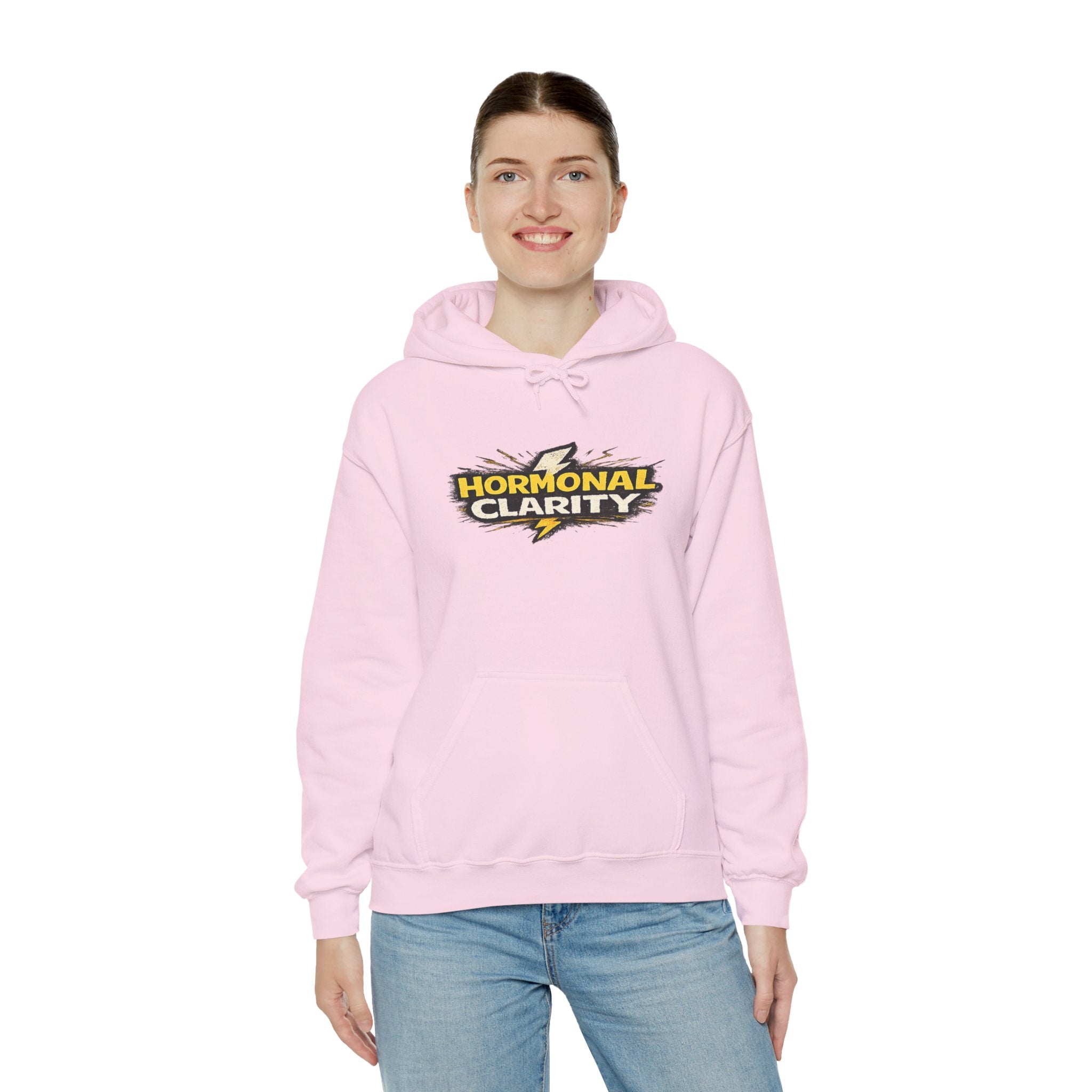 Hormonal Clarity Hoodie — Bold Lightning Graphic Women's Health Awareness Sweatshirt