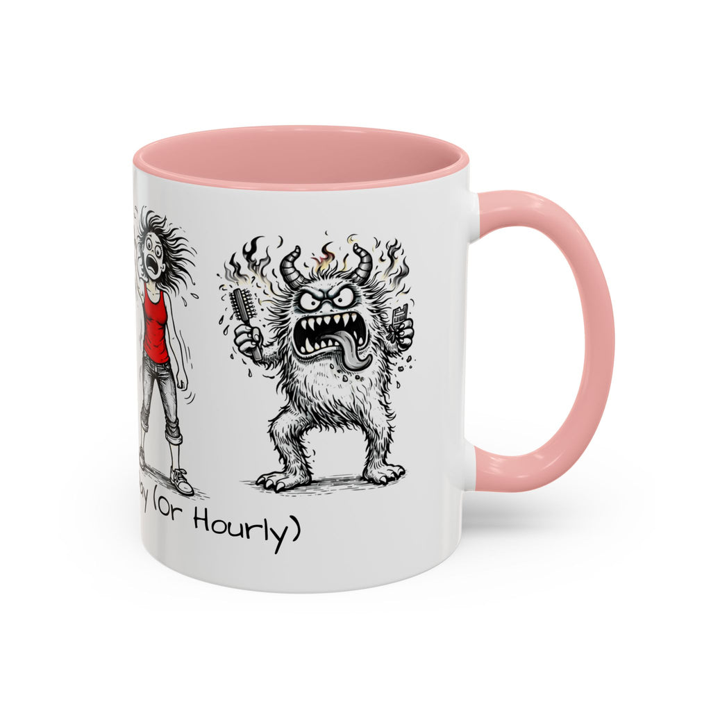 Coffee Mug — "Mood Varies By Day (Or Hourly)" Illustrated Sarcastic Cartoon USA/CAN