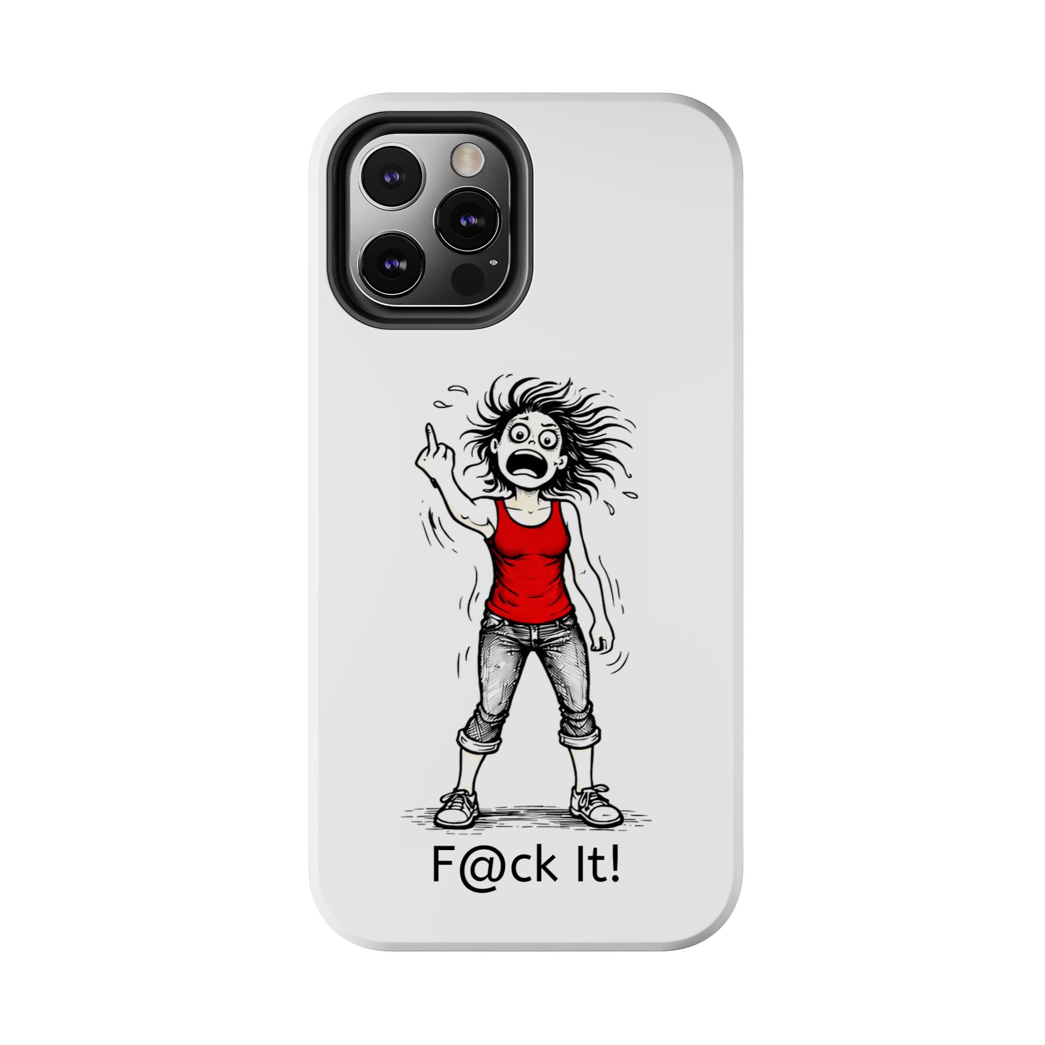 Phone Case — "F@ck It!" Menopausal Angst Cartoon Protective Cover