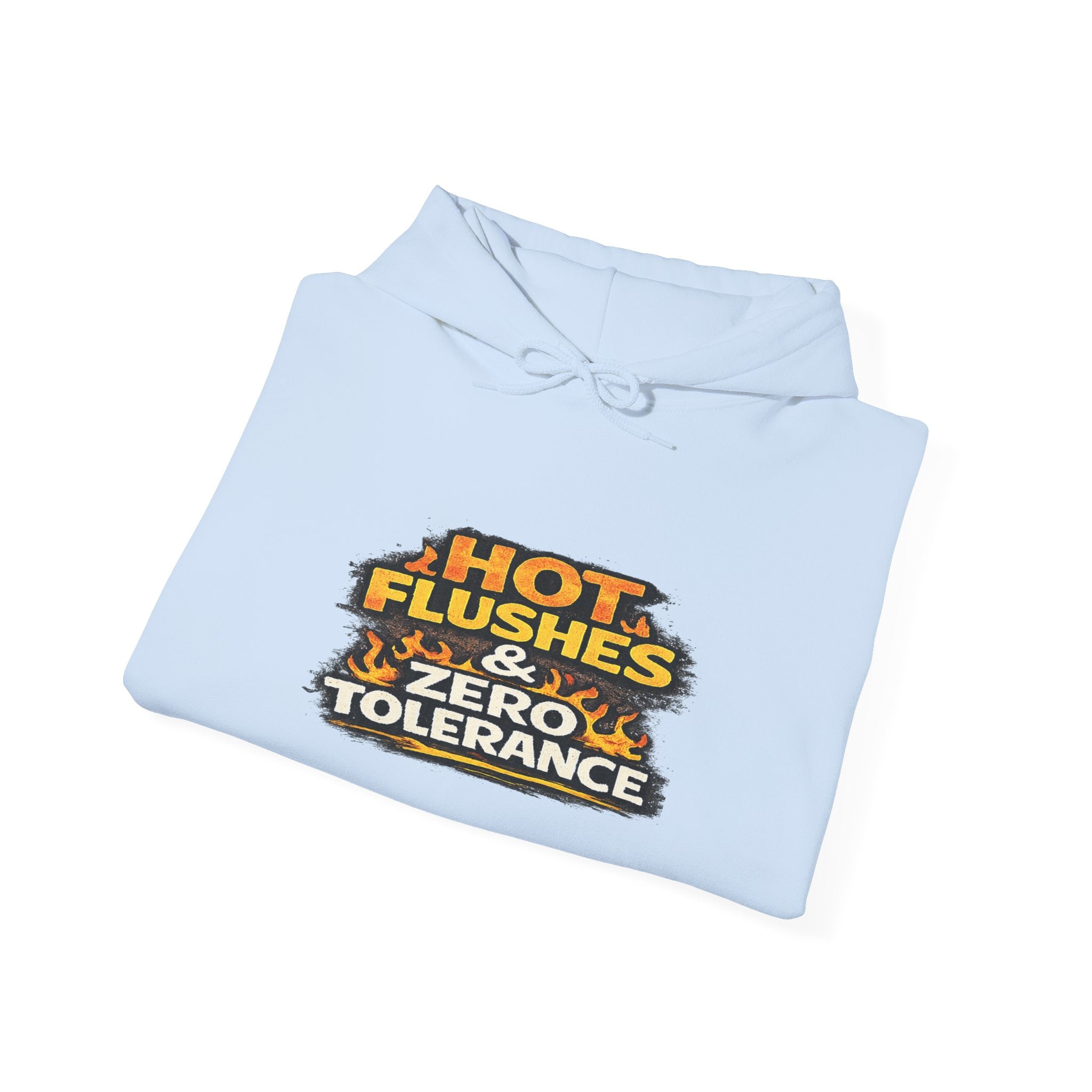 Hoodie - "Hot Flashes & Zero Tolerance" Retro Graphic Women’s Men’s Menopause Humor Pullover