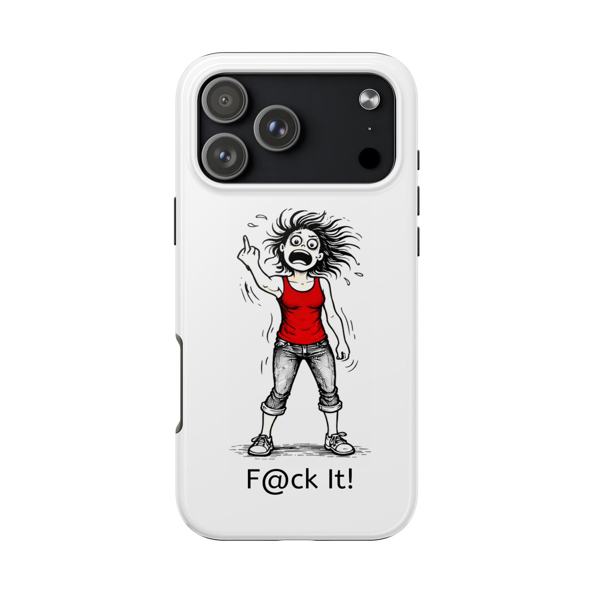 Phone Case — "F@ck It!" Menopausal Angst Cartoon Protective Cover