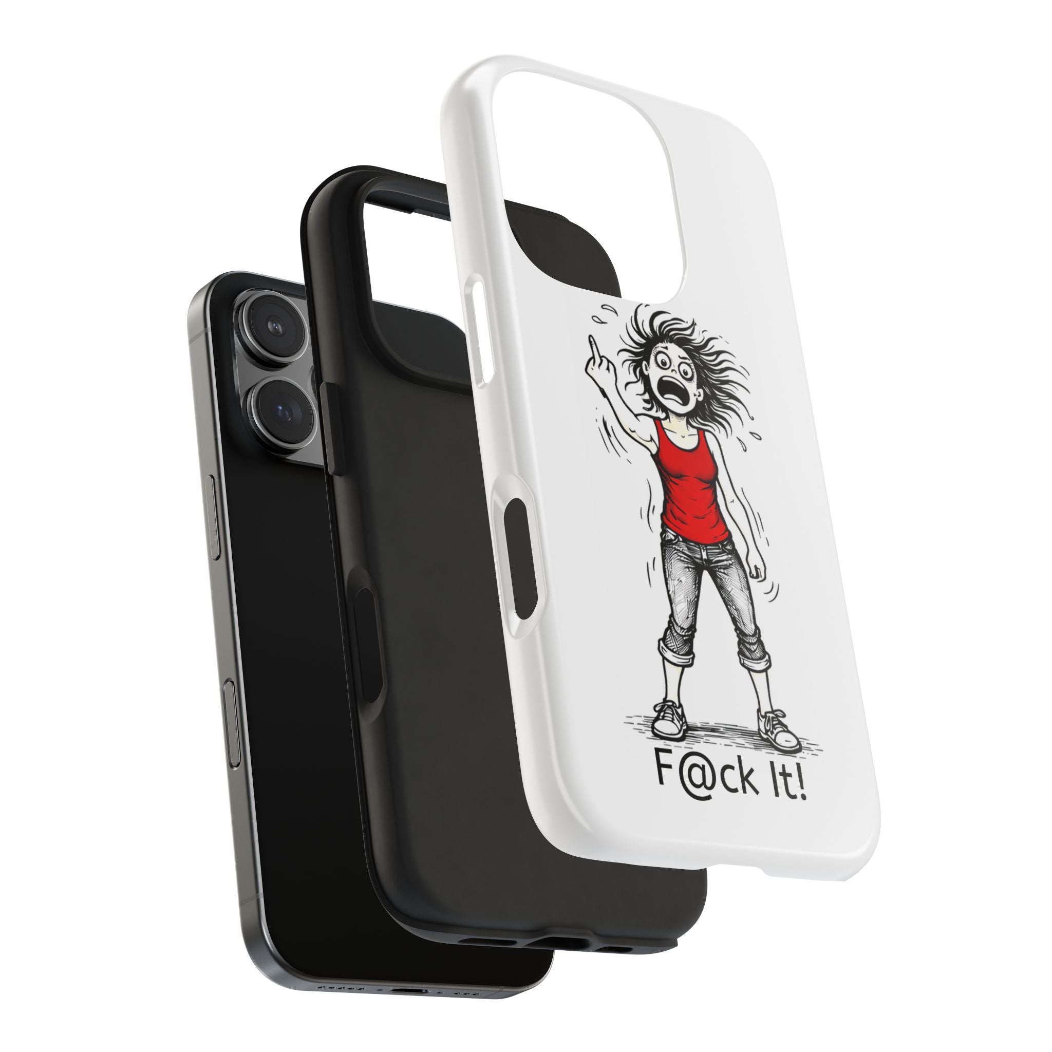 Phone Case — "F@ck It!" Menopausal Angst Cartoon Protective Cover