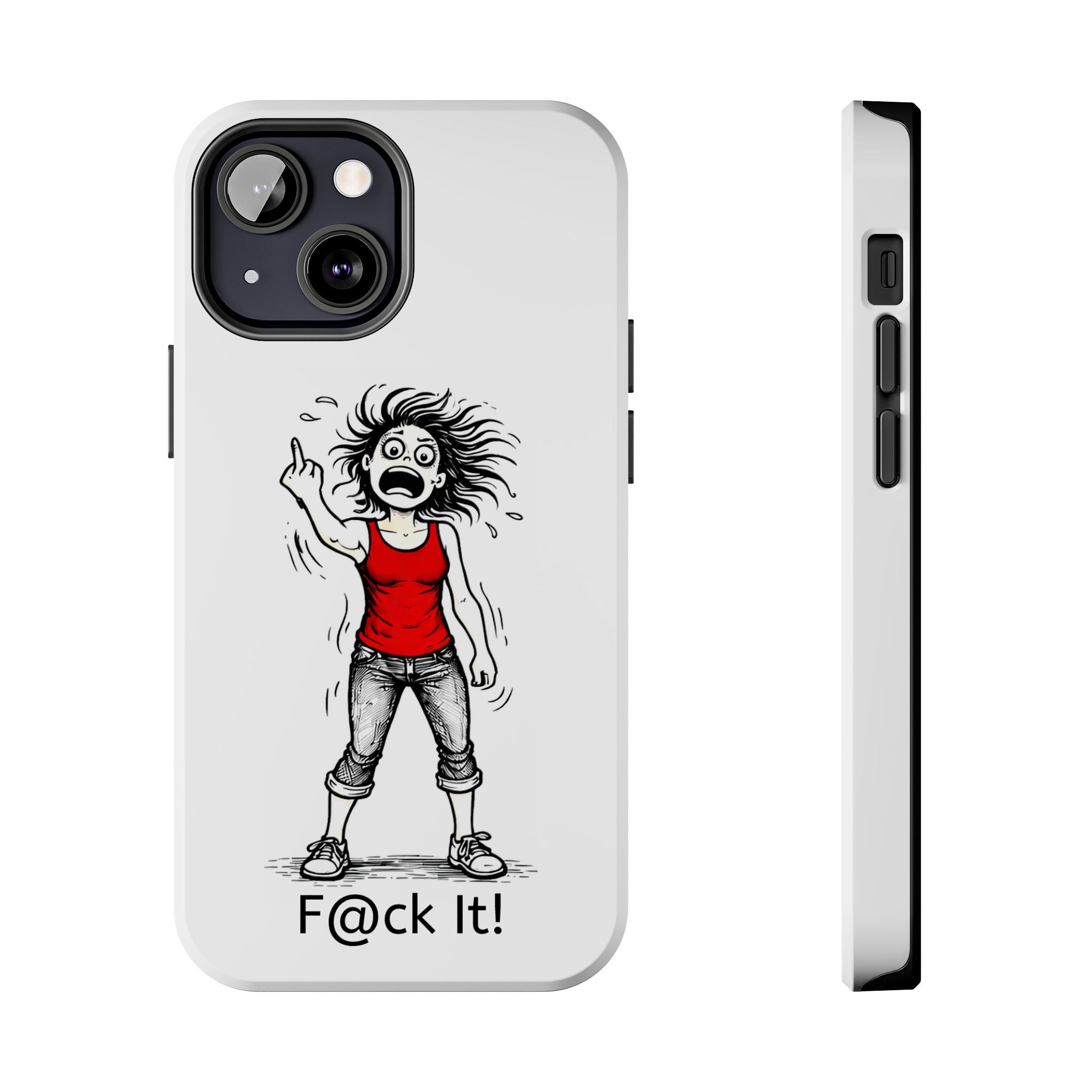 Phone Case — "F@ck It!" Menopausal Angst Cartoon Protective Cover