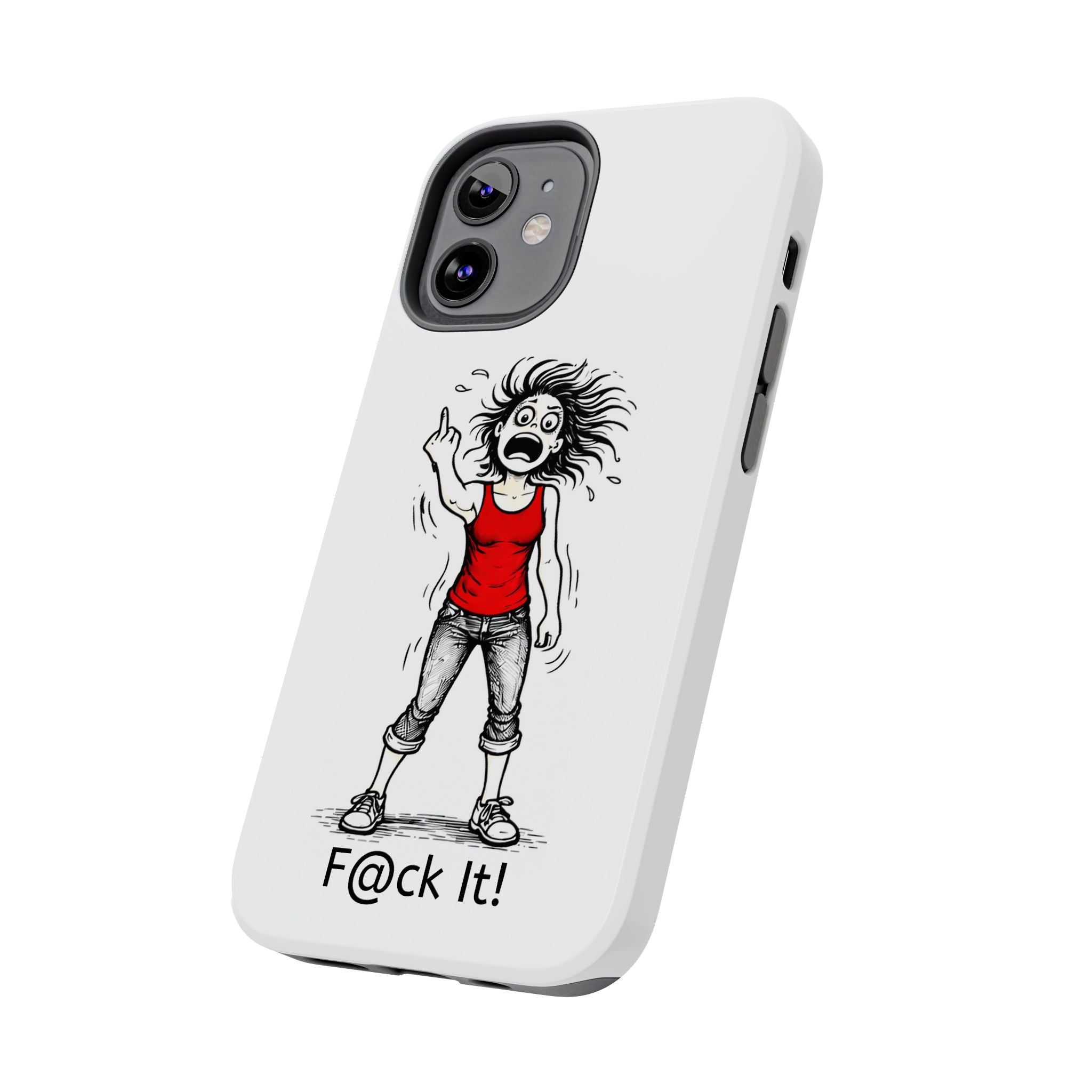 Phone Case — "F@ck It!" Menopausal Angst Cartoon Protective Cover