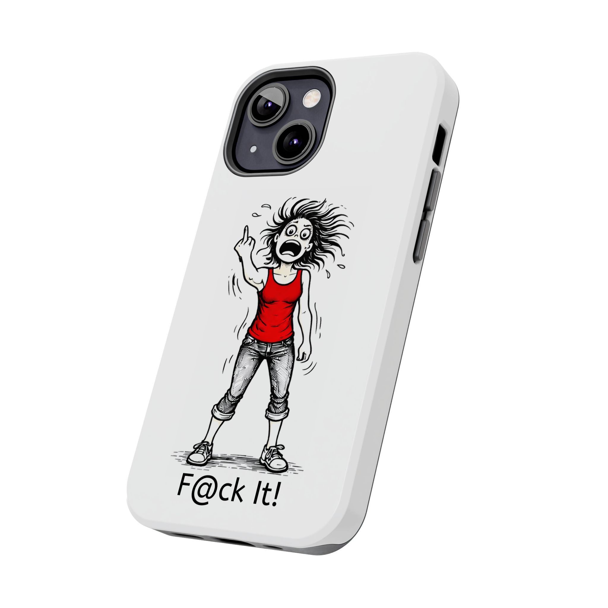 Phone Case — "F@ck It!" Menopausal Angst Cartoon Protective Cover